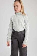 DEFACTO Girl's Regular Fit Turtleneck Sweater