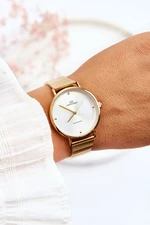 Women's waterproof watch on Giorgio&Dario bracelet gold-white