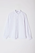 Trendyol White Slim Fit Embroidered Detailed Oxford Easy Iron Smart Shirt