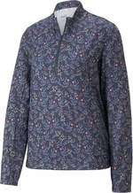 Puma Micro Floral Cloudspun 1/4 Zip Navy Blazer XS Sweatshirt