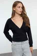 Trendyol Black Regular/Normal Fit Fitted Ribbed Stretchy Knitted Blouse