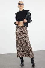 Trendyol Multicolored Leopard Animal Patterned Maxi Length Woven Skirt