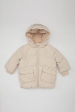 DEFACTO Baby Girl Water Repellent Hooded Fleece Lined Puffer Jacket