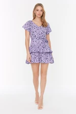 Trendyol Lilac Petite Ruffle Sukienka