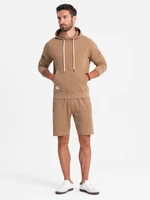 Ombre Men's sweatshirt set kangaroo sweatshirt + shorts