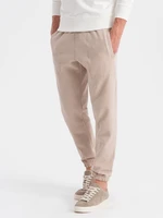 Ombre CARROT men's structured knit sweatpants - beige