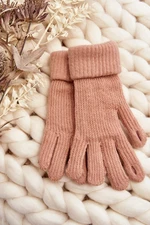 Women's smooth gloves, pink