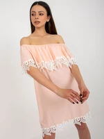 Peach Spanish dress with lace