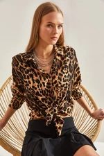 Bianco Lucci Women's Leopard Patterned Shirt