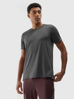Men's quick-drying sports T-shirt 4F - anthracite
