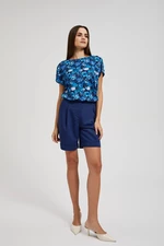 Women's blouse MOODO with floral pattern - dark blue