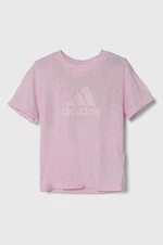 Dětské tričko adidas růžová barva