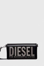 Kožená kabelka Diesel BISCOTTO SHOULDER BAG černá barva, X09775.P6183