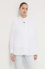 Bavlněná košile HUGO bílá barva, relaxed, s klasickým límcem, 50515741