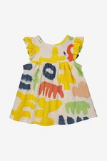 Dětské bavlněné šaty Bobo Choses žlutá barva, mini