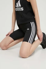 Kraťasy adidas GR3866 dámské, černá barva, s aplikací, high waist, GR3866