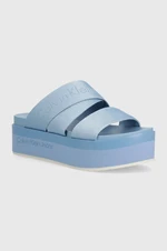 Pantofle Calvin Klein Jeans FLATFORM SANDAL WEBBING IN MR dámské, na platformě, YW0YW01361