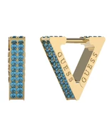 Guess Pozlacené trojúhelníkové náušnice Crazy Earrings JUBE03306JWYGBLT/U