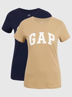 Tričko GAP Logo franchise classic t-shirt, 2ks Béžová