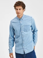 Blue men's denim shirt denim shirt GAP