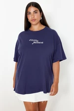 Trendyol Curve Purple Oversize Knitted T-Shirt