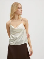 Women's cream satin top VILA