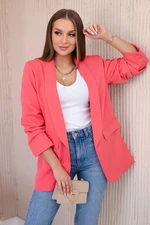 Elegant blazer with raspberry lapels