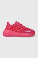 Sneakers boty Love Moschino růžová barva, JA15415G1IIY960B