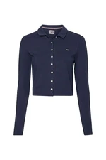 Tommy Jeans Polo tričko - TJW BUTTON THROUGH POLO LS modré