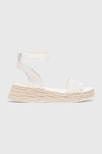 Sandály Calvin Klein Jeans SPORTY WEDGE ROPE SU CON dámské, bílá barva, na platformě, YW0YW00977