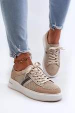 Women's leather sneakers D&A beige