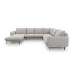 Jasnoszara sofa w kształcie litery U Cosmopolitan Design Vienna, prawostronna