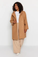 Trendyol Curve Camel Button Close Coat