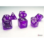 Chessex Sada kostek Chessex Translucent Purple/White Mini Polyhedral 7-Die Set