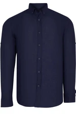 G721 DEWBERRY MENS SHIRT-PLAIN NAVY BLUE