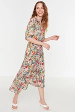 Női ruha Trendyol MultiColored BeltEd Shirt Dress