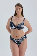 Dagi Navy Blue bikiny s vysokým pásom spodná časť