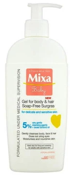 MIXA Baby Extra vyživující mycí gel na tělo a vlásky 250 ml