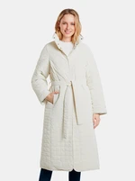 Cream women's quilted winter coat Desigual Granollers - Women