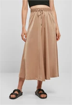 Women's satin midi skirt softtaupe