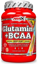 AMIX L-Glutamine + BCAA - powder, Pomeranč, 1000 g