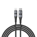 Baseus BMX Double-deck MFi USB-C/Lightning PD 18W 1.8m, szürke/fekete