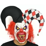 Redhead Big Hat Clown Scary Face Latex Mask for Halloween Toys