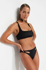 Trendyol Black Bikini Bottoms With Accessory Detail