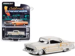 1955 Chevrolet Bel Air Custom Light Gray Metallic and Gold Graphics "California Lowriders" Series 2 1/64 Diecast Model Car by Greenlight