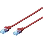 Síťový kabel RJ45 Digitus DK-1512-050/R, CAT 5e, U/UTP, 5.00 m, červená