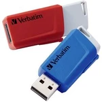 USB flash disk Verbatim V Store N CLICK 49308, 32 GB, USB 3.2 Gen 1 (USB 3.0), červená, modrá