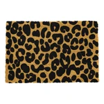 Čierna rohožka z prírodného kokosového vlákna Artsy Doormats Leopard, 40 x 60 cm