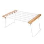 Biela nastaviteľná polička do skrine na oblečenie Compactor Extandable Shelf Rack