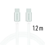 Datový kabel Swissten Textile USB-C 1,2 M, silver